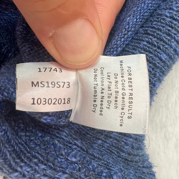 Peter Millar Men's Cotton/Cashmere Blend Crewneck Sweater Size L Heathered Blue - Picture 5 of 8